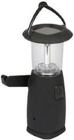 SUI Plastic Camping Lantern With Hand Dynamo, 6 Leds and Dual Lighting, Inbuilt Battery  Solar Panel  (Black, 4-watt)