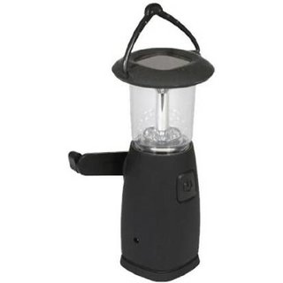 SUI Plastic Camping Lantern With Hand Dynamo, 6 Leds and Dual Lighting, Inbuilt Battery  Solar Panel  (Black, 4-watt)