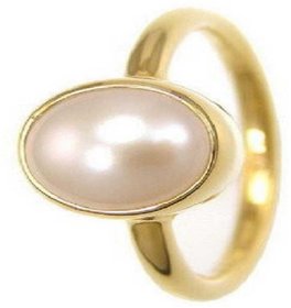 CEYLONMINE-Gold Plating Ring Pearl Gemstone Best Quailty 2.00 Ratti  Designer Ring