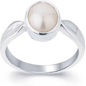 CEYLONMINE-Pearl Stone Sterling Silver Ring Original And Certifed Gemstone 3.00 Ratti