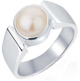 CEYLONMINE-Sterling Silver Ring Pearl Gemstone Best Quailty 3.00 Ratti  Designer Ring