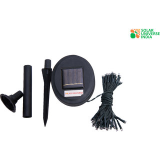 SUI Plastic Weatherproof Light, Inbuilt Battery  Solar Panel  (Black, 1-watt)