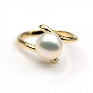 CEYLONMINE-Natural 2.00 Ratti Pearl Stone Gold Plating Ring For Men&Women