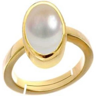 CEYLONMINE-2.00 Ratti Pearl Gemstone Gold Plating Ring