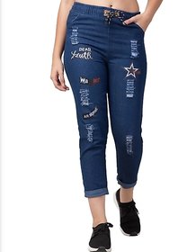 Denim Printed Joggers