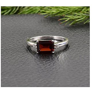 Natural & Unheated Stone 2 Ratti Hessonite silver Ring by CEYLONMINE