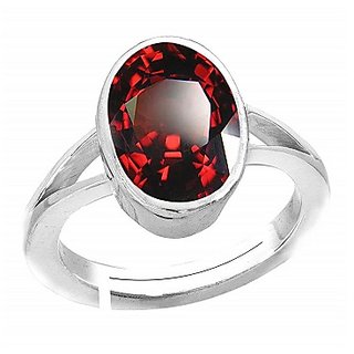 Hessonite ADJUSTABLE silver RING 3 RATTI By CEYLONMINE