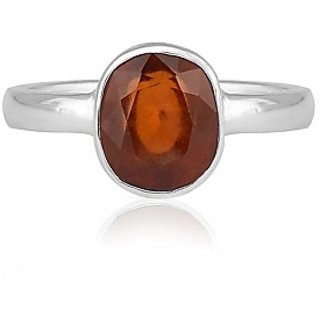 Natural & Unheated Stone 3.5 Ratti Hessonite silver Ring by CEYLONMINE