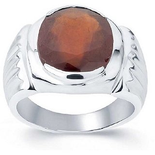 3.25 Ratti Hessonite Silver Ring With Certified Astrological Stone by CEYLONMINE