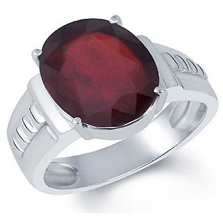 Original Natural Certified Hessonite 3.25 Carat Adjustable Silver Ringby CEYLONMINE