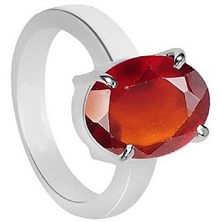 Hessonite Ring Natural Unheated Stone 3.25 Carat Silver Ring By CEYLONMINE