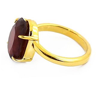 3.25 Carat 100 Original Certified Stone Hessonite Gold Plated Ring By CEYLONMINE