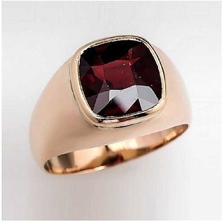 Hessonite Ring 3.5 Carat natural and Eligent Stone Gold Plated Ring by CEYLONMINE