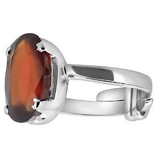 Natural and Eligent Hessonite Stone 3.25 Carat Silver Ring by CEYLONMINE