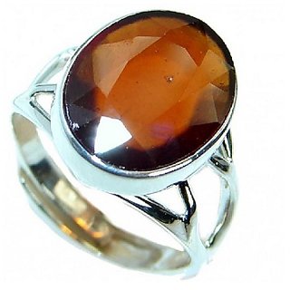 Hessonite Ring with 100% Original 3.25 Ratti Lab Certified Silver Ring by CEYLONMINE
