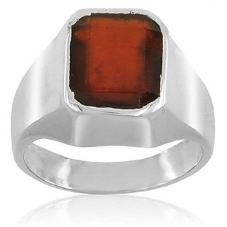 100% Original Hessonite Stone 3.25 Ratti Lab Certified Stone silver Ring by CEYLONMINE