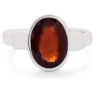 100% Original Hessonite Stone Lab Certified 3.25 Ratti Silver Ring by CEYLONMINE