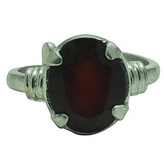 Original Natural Certified Hessonite 3.25 Carat Adjustable Silver Ringby CEYLONMINE