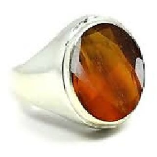 Hessonite Stone 4 Ratti 100 Certified Silver Ring By CEYLONMINE