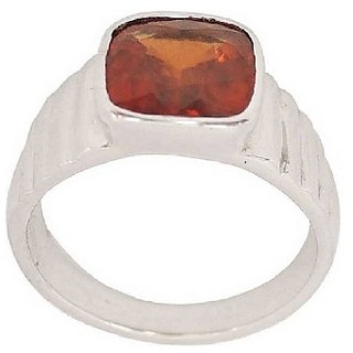 4 Ratti Natural IGI Lab Certified Hessonite Stone silver Ring By CEYLONMINE