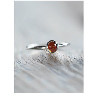 Hessonite Ring Stone 4 Ratti Silver RING Natural Stone By CEYLONMINE