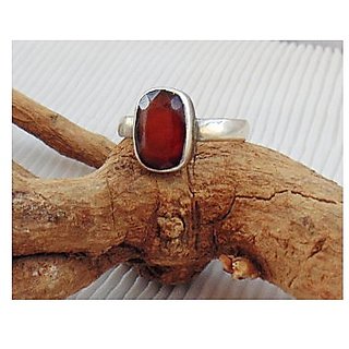 4 Ratti Natural Certified Hessonite Gemstone  Silver Ring by CEYLONMINE
