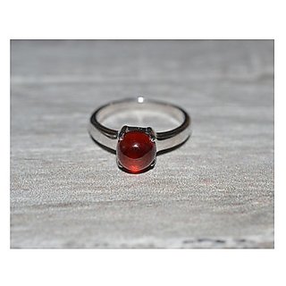 4 Ratti Natural Certified Hessonite  Silver Ring by CEYLONMINE