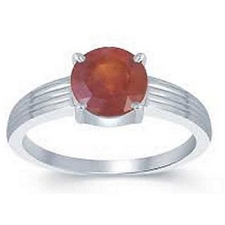 Hessonite Natural & Unheated Stone  4.5 Ratti Hessonite Silver Ring by CEYLONMINE
