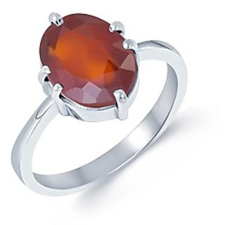 Certified Hessonite stone 7.25 Carat Astrological Stone silver Ring By CEYLONMINE