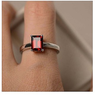 7.25 Ratti Natural Certified Hessonite silver Ring by CEYLONMINE