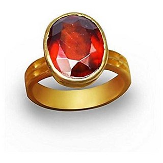100 Original Certified Stone 8 Carat Hessonite Gold Plated Ring By CEYLONMINE