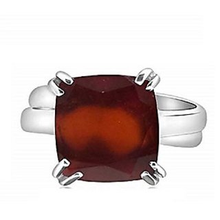 Hessonite Ring 12.25 Carat natural and Eligent Stone Silver Ring by CEYLONMINE
