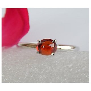 12.25 Ratti Hessonite silver Ring With Certified Astrological Stone by CEYLONMINE