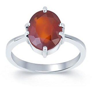 Hessonite Ring with 100% Original 12.25 Ratti Lab Certified Stone silver Ring by CEYLONMINE