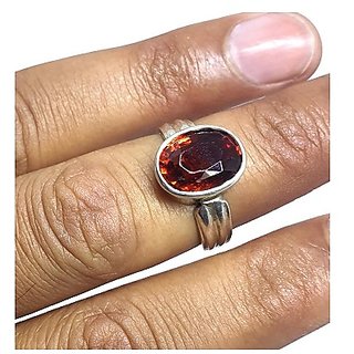 8.5 Carat Natural  Certified Hessonite Gold Plated Ring by CEYLONMINE