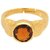 Natural and Eligent Hessonite Gemstone 8.5 Carat Gold Plated Ring by CEYLONMINE