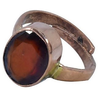 Hessonite Ring 12.25 Carat natural and Eligent Gemstone Gold Plated Ring by CEYLONMINE