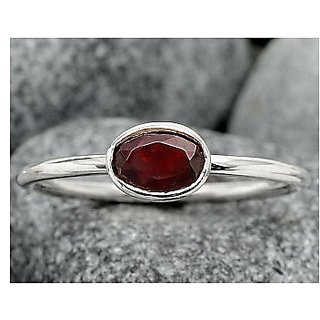 Natural Hessonite Stone Lab Certified Silver 8.25 Carat Silver Ring BY CEYLONMINE