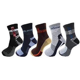 Multicolor Cotton Ankle Socks For Men Pack of 5