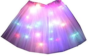 Skirt Led Light Pink Color Cosplay Dance Performance Fancy Dress Costume For Kids age 3-8 yrs