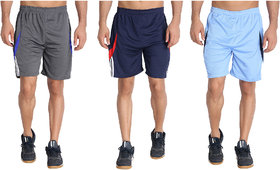 MRD RUNNING  SPORTS SHORTS COMBO WITH ZIPPER POCKETS (FREE SIZE WAIST 28 to 34 INCH) (PACK of 3)