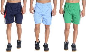 MRD RUNNING  SPORTS SHORTS COMBO WITH ZIPPER POCKETS (FREE SIZE WAIST 28 to 34 INCH) (PACK of 3)