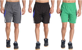 MRD RUNNING  SPORTS SHORTS COMBO WITH ZIPPER POCKETS (FREE SIZE WAIST 28 to 34 INCH) (PACK of 3)