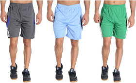 MRD RUNNING  SPORTS SHORTS COMBO WITH ZIPPER POCKETS (FREE SIZE WAIST 28 to 34 INCH) (PACK of 3)