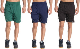 MRD SPORTS  YOGA SHORTS COMBO WITH ZIPPER POCKETS (FREE SIZE WAIST 28 to 34 INCH) (PACK of 3)