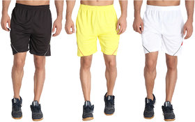 MRD SPORTS  YOGA SHORTS COMBO WITH ZIPPER POCKETS (FREE SIZE WAIST 28 to 34 INCH) (PACK of 3)