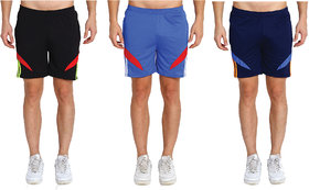 MRD UNISEX RUNNING  SPORTS SHORTS COMBO WITH ZIPPER POCKETS (FREE SIZE WAIST 28 to 34 INCH) (PACK of 3)