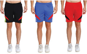 MRD UNISEX RUNNING  SPORTS SHORTS COMBO WITH ZIPPER POCKETS (FREE SIZE WAIST 28 to 34 INCH) (PACK of 3)