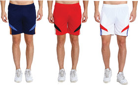 MRD UNISEX RUNNING  SPORTS SHORTS COMBO WITH ZIPPER POCKETS (FREE SIZE WAIST 28 to 34 INCH) (PACK of 3)