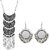 Minha Alloy  Brass Alloy Pendant Necklace Set for Girls (Black)